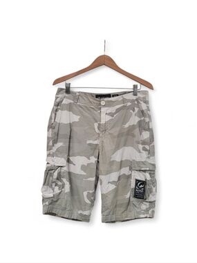 Vintage Ecko Unlimited Men's Desert Gray Camo Cargo Shorts 32 Y2k 90s Skate